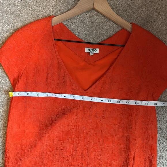 KENZO Paris Orange Jacquard Shift Dress Size 34 = US 2 - Picture 6 of 8